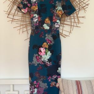 ASOS || floral bodycon midi dress
